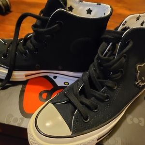 Converse Black High-Top Sneakers with White Toe Caps